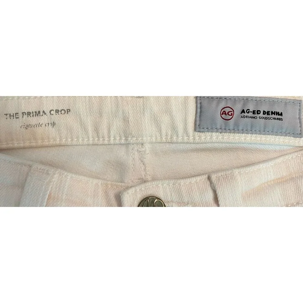 AG Adriano Goldschmied The Prima Crop Cigarette Cream Jeans size‎ 25R